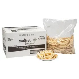 Simplot Conquest® Fries Papas a la francesa corte recto con cobertura transparente, con cáscara, Estilo