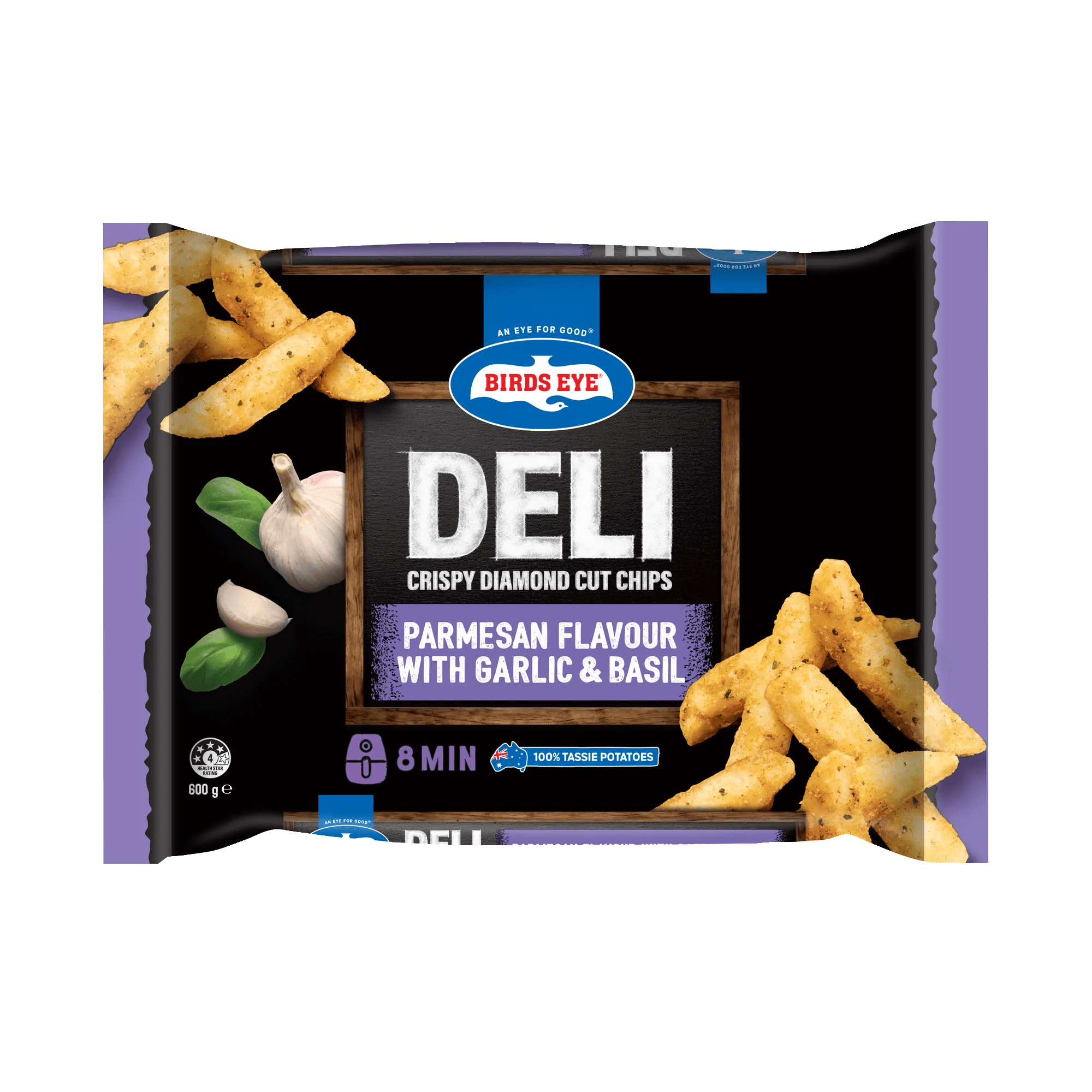 Birds Eye Deli Parmesan Garlic and Basil Seasoned Chips 600 grams bagged