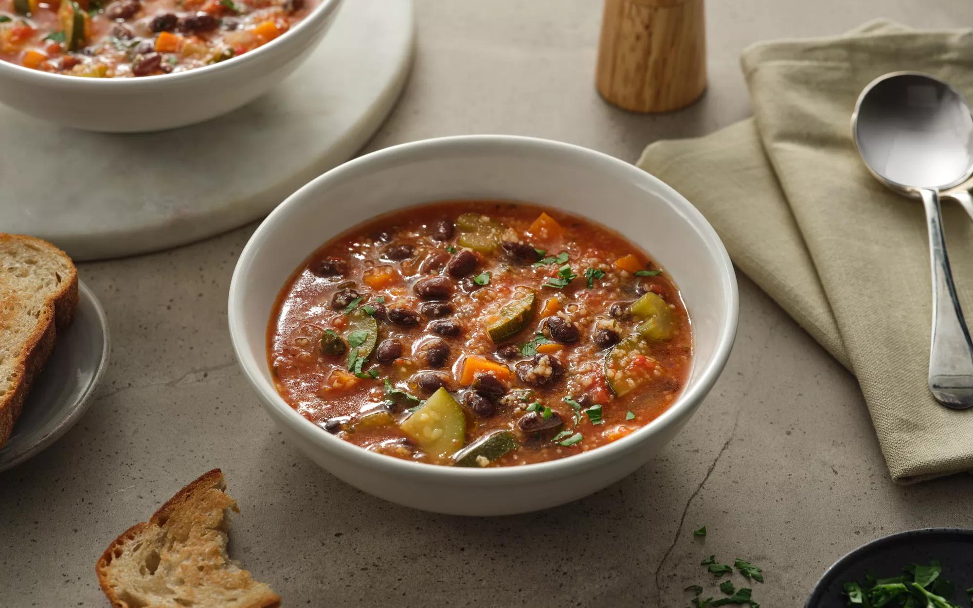 Black Bean Chilli Couscous Soup 
