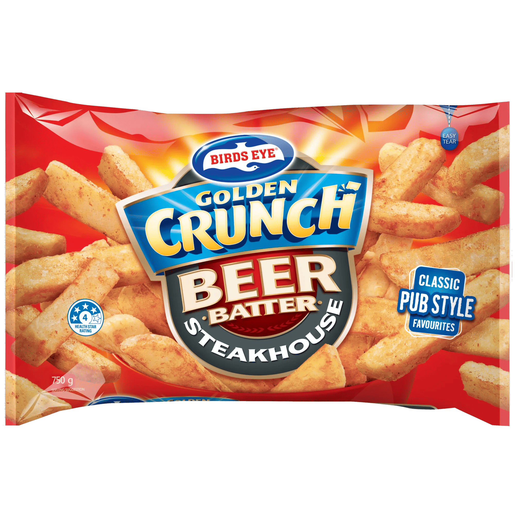 Birds Eye Golden Crunch Beer Battered Steakhouse Chips 750 grams bagged