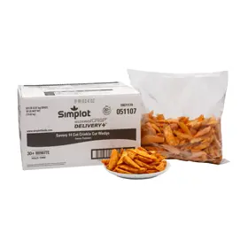 Simplot SeasonedCRISP® Delivery+® Deliciosas cuñas corte ondulado y sabrosa cobertura, con cáscara, de 14 cortes, Estilo