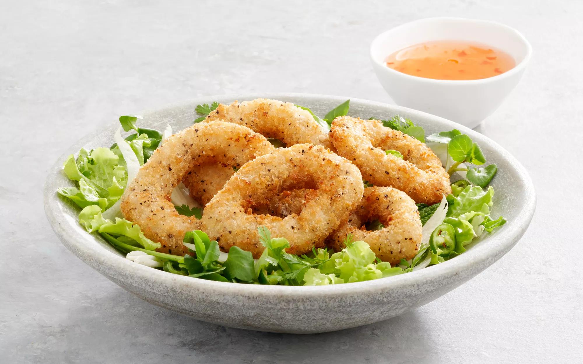 Salt and Pepper Calamari Salad I&J