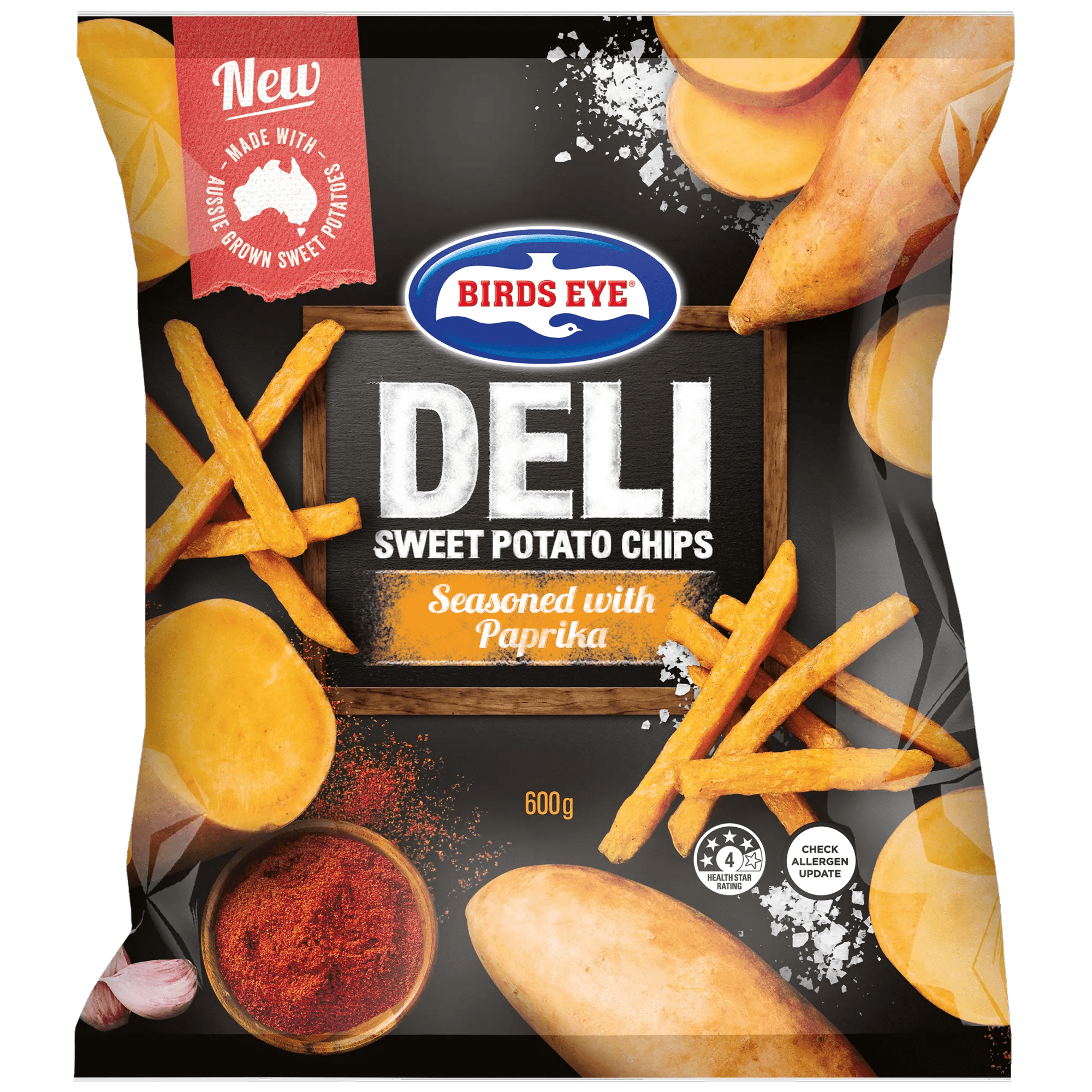 Birds Eye Deli Sweet Potato Chips 600 Grams Bagged