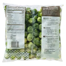 Simplot Simple Goodness™ Coles de bruselas, Reverso del paquete