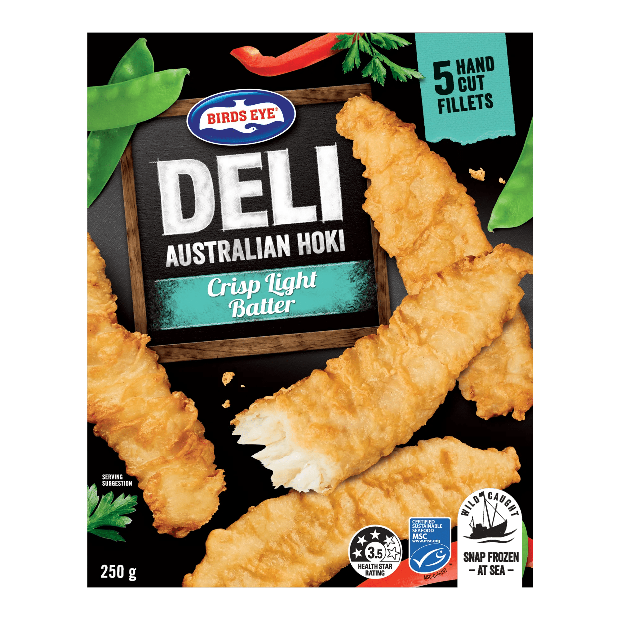 Birds Eye Deli Australian Hoki Crisp Light Batter 250 Grams Boxed