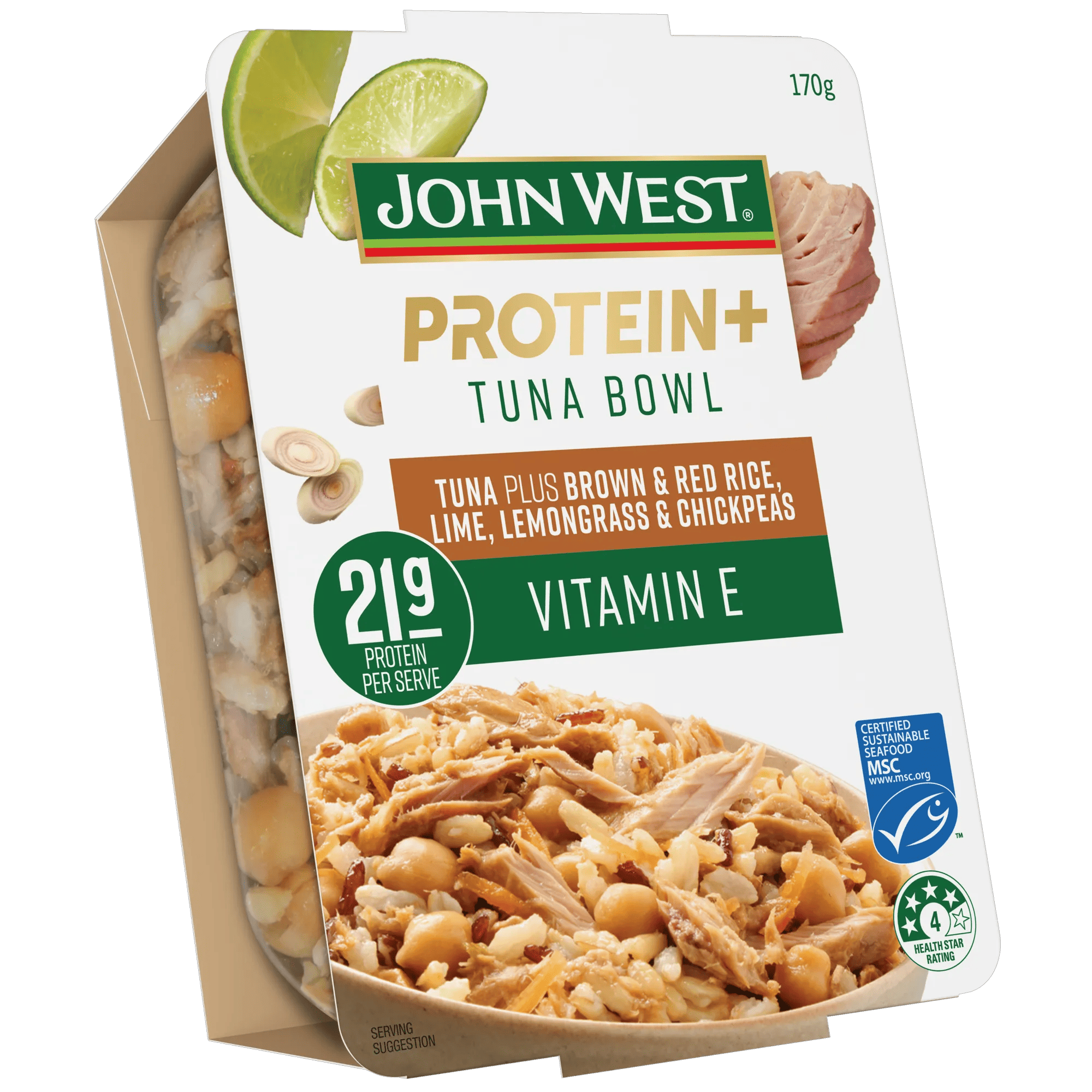 John West Tuna Lemongrass and Chickpea 170g, Tub