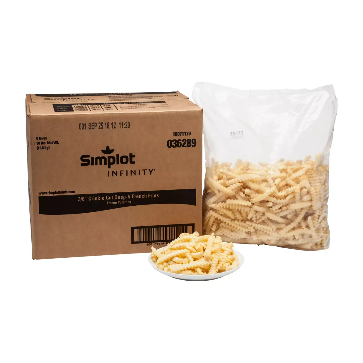 Simplot Infinity® Fries Deep V Crinkle Cut Fries, Styled