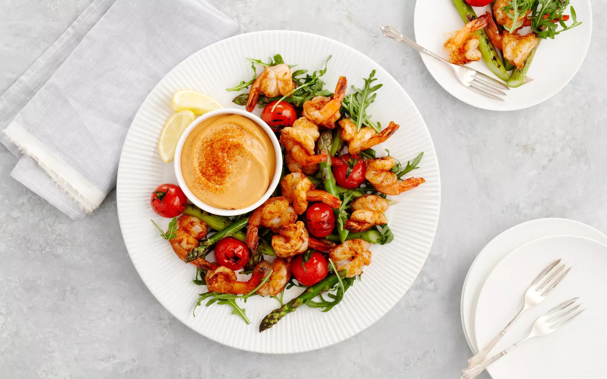 Grilled Prawn Summer Platter