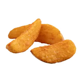 Simplot SeasonedCRISP® Delivery+® Savory Battered 6 Cut Crinkle Cut Wedges, Skin On, Prepared