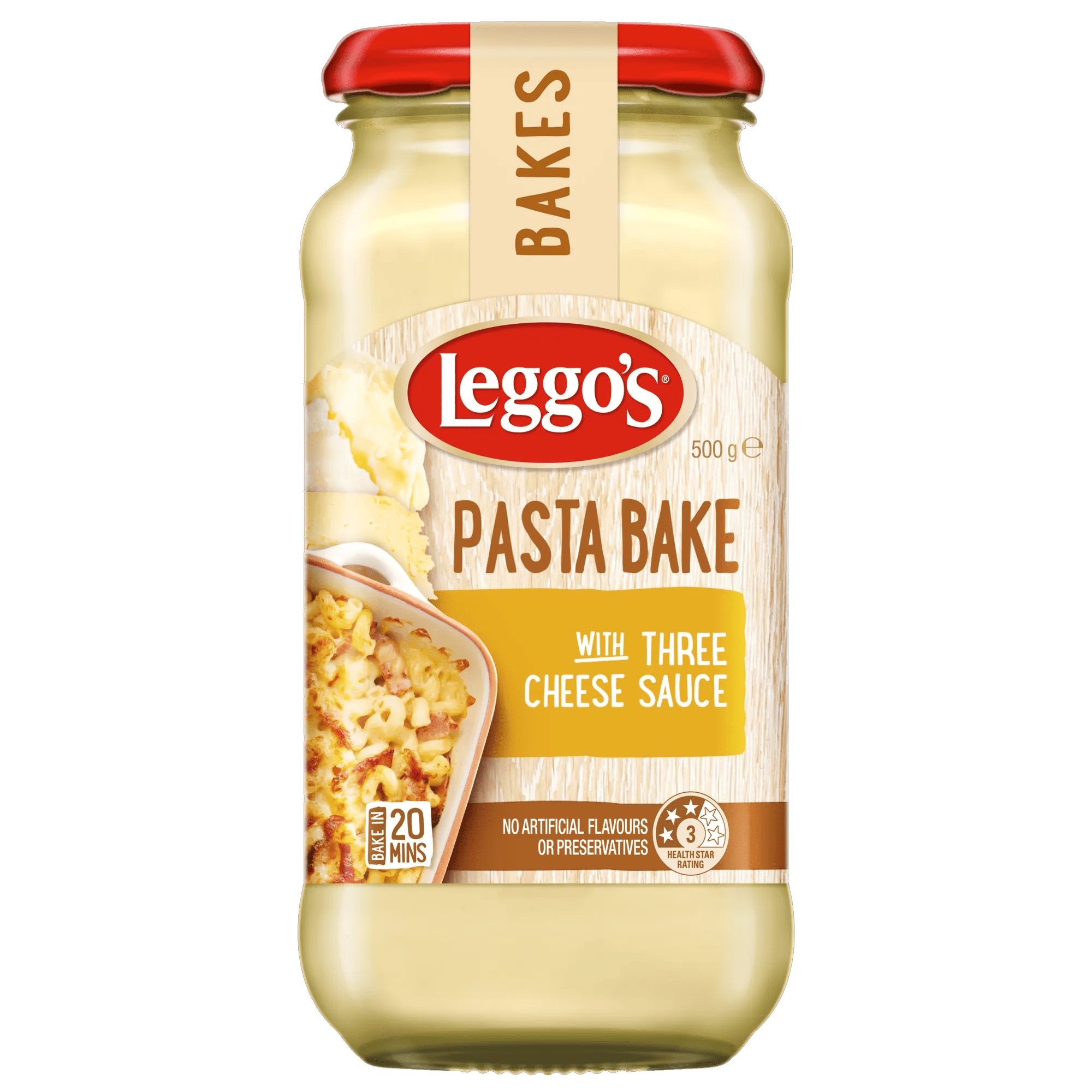 Leggos Pasta Bake Three Cheese 500g, Jar