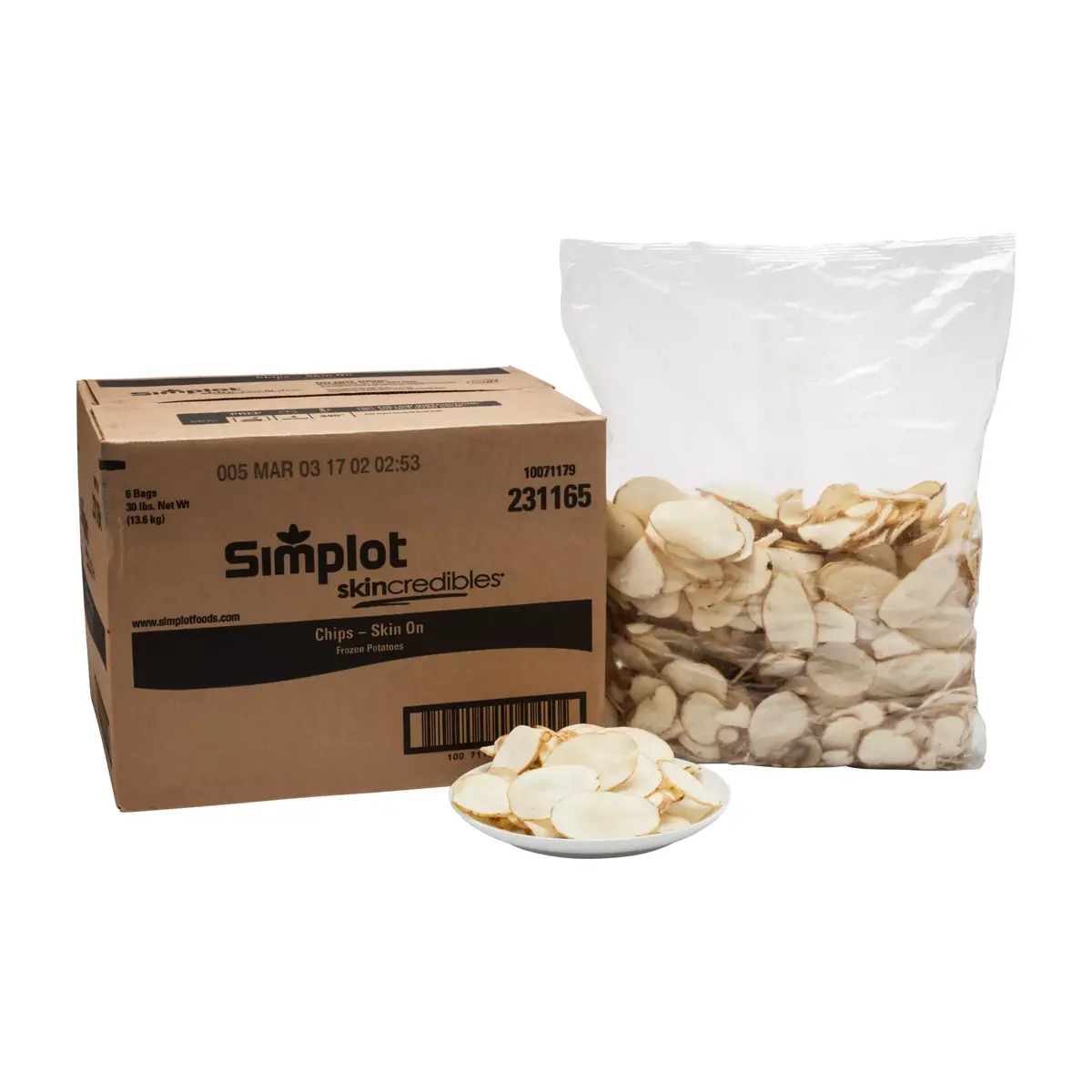 Simplot Skincredibles® Potatoes Potato Chips, Skin On, Styled