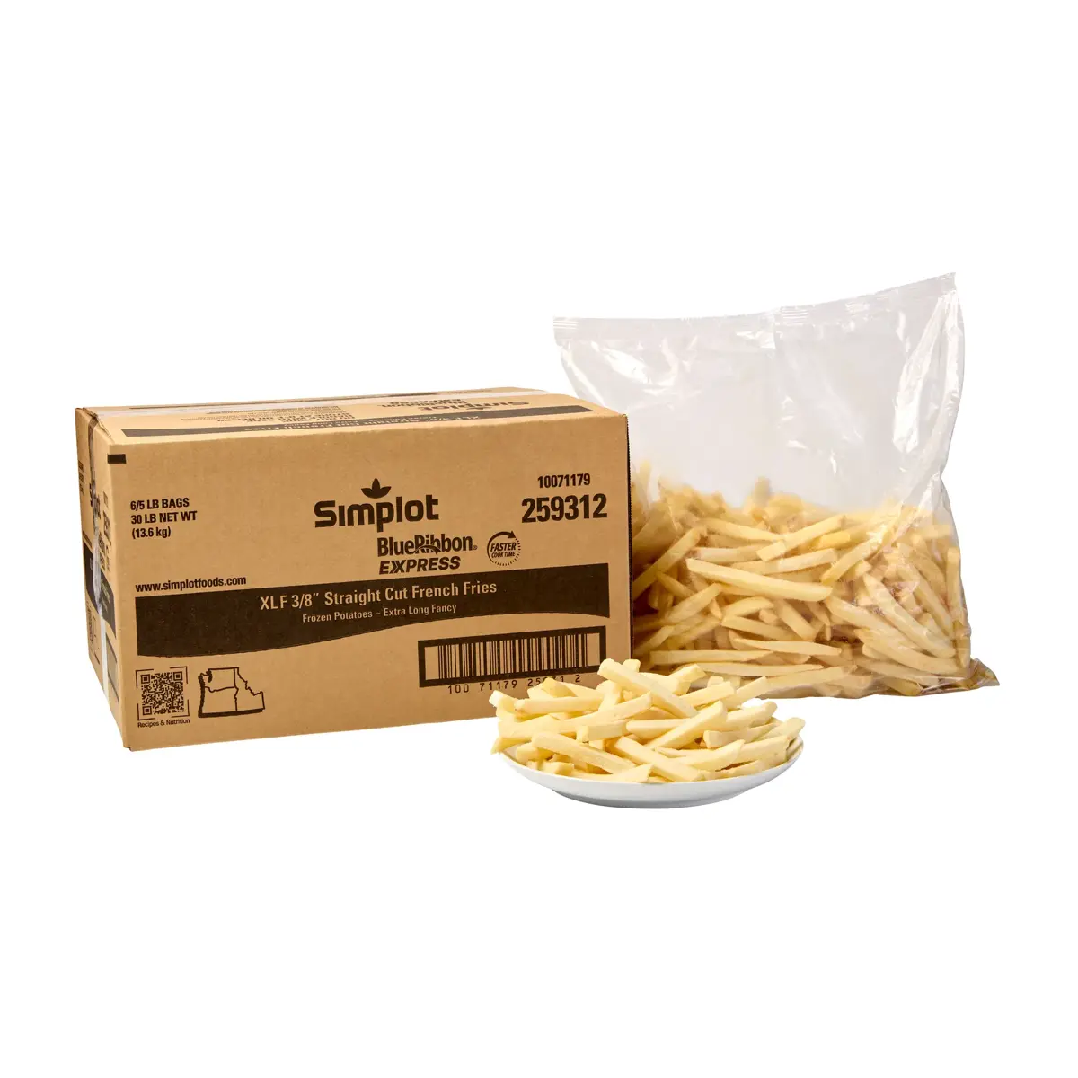 Simplot Blue Ribbon® Express Straight Cut Fries, Northwest Seal, Styled