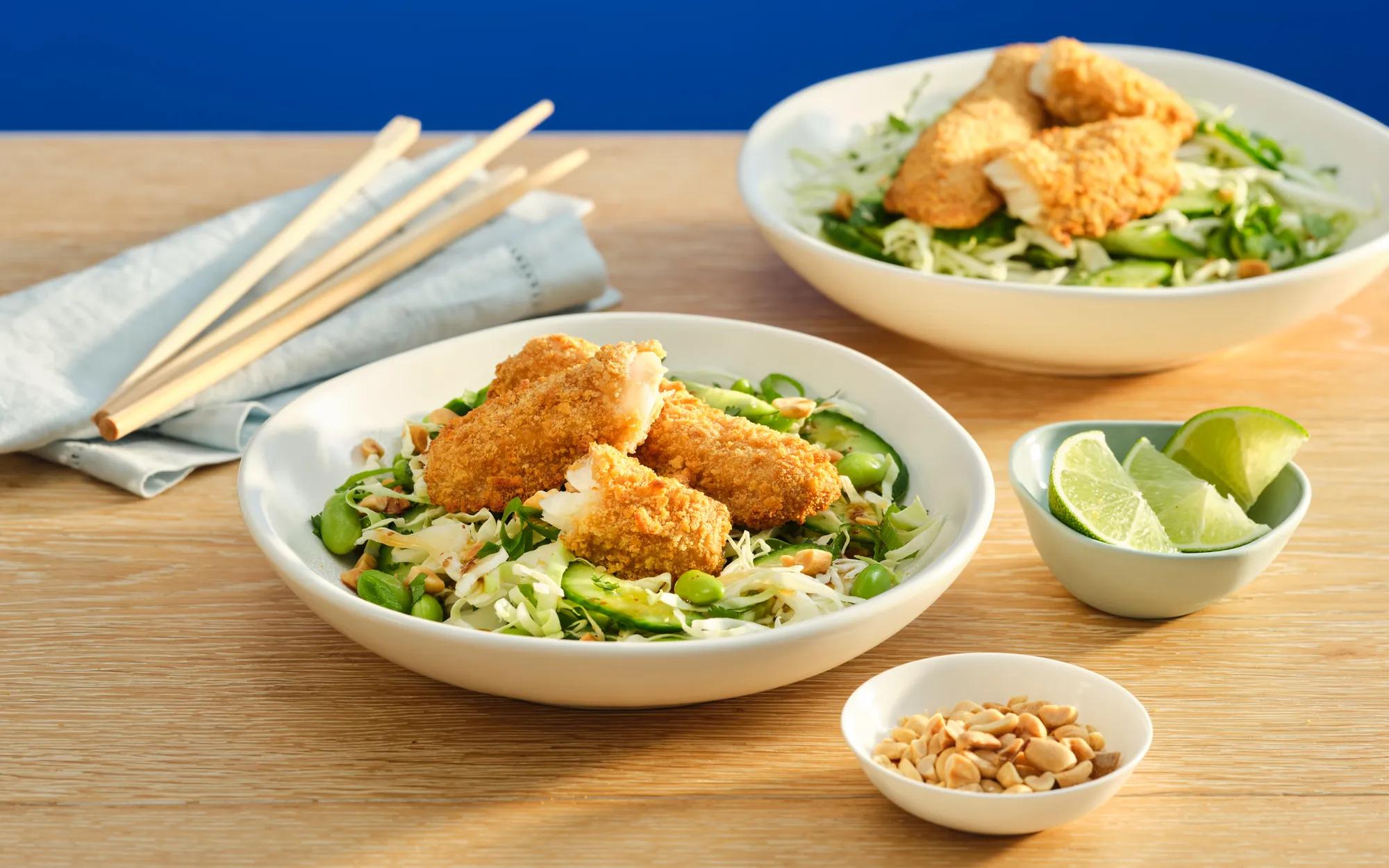 Air Baked Flathead with Asian Style Slaw