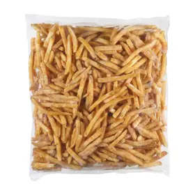 Simplot SeasonedCRISP® Delivery+® Deliciosas papas a la francesa corte recto con sabrosa cobertura, con cáscara, Frente del paquete