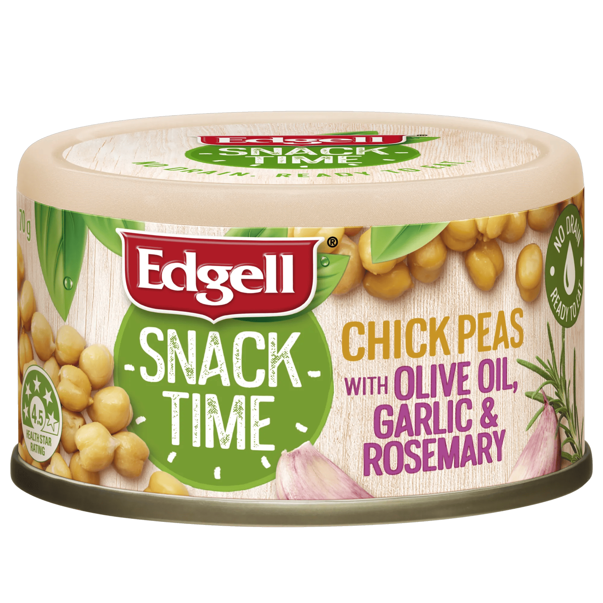 Edgell Chick Peas with Olive Oil Garlic and Rosemary 70g, Can