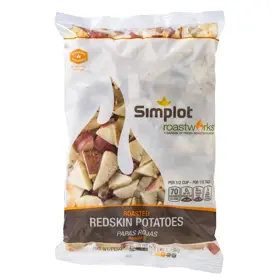 Simplot RoastWorks® Papas de cáscara roja rostizadas, Frente del paquete