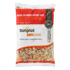 Simplot Good Grains™ Cuscús, quinoa roja y combinación de verduras, Frente del paquete