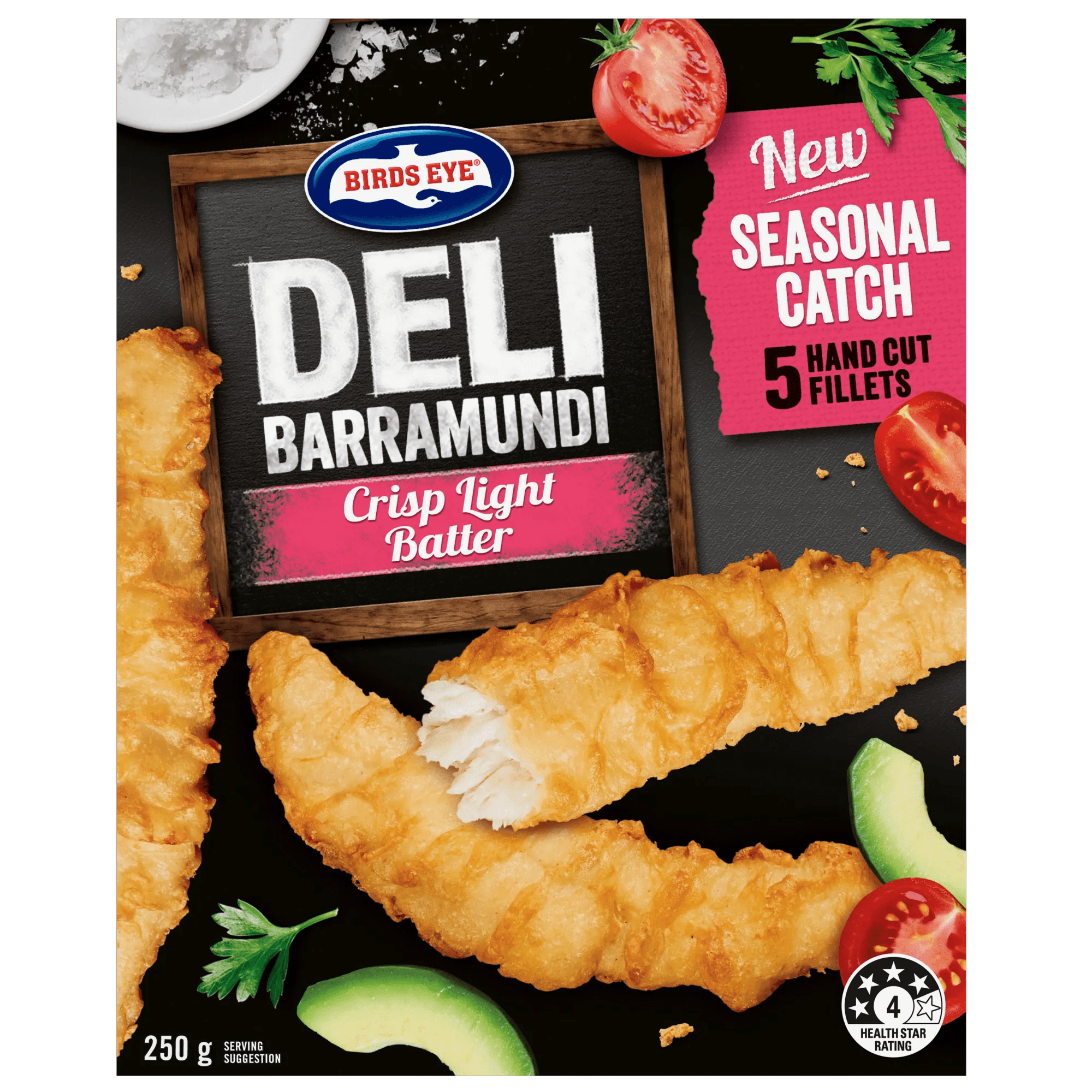 Birds Eye Deli Barramundi Crisp Light Batter 250 Grams Boxed