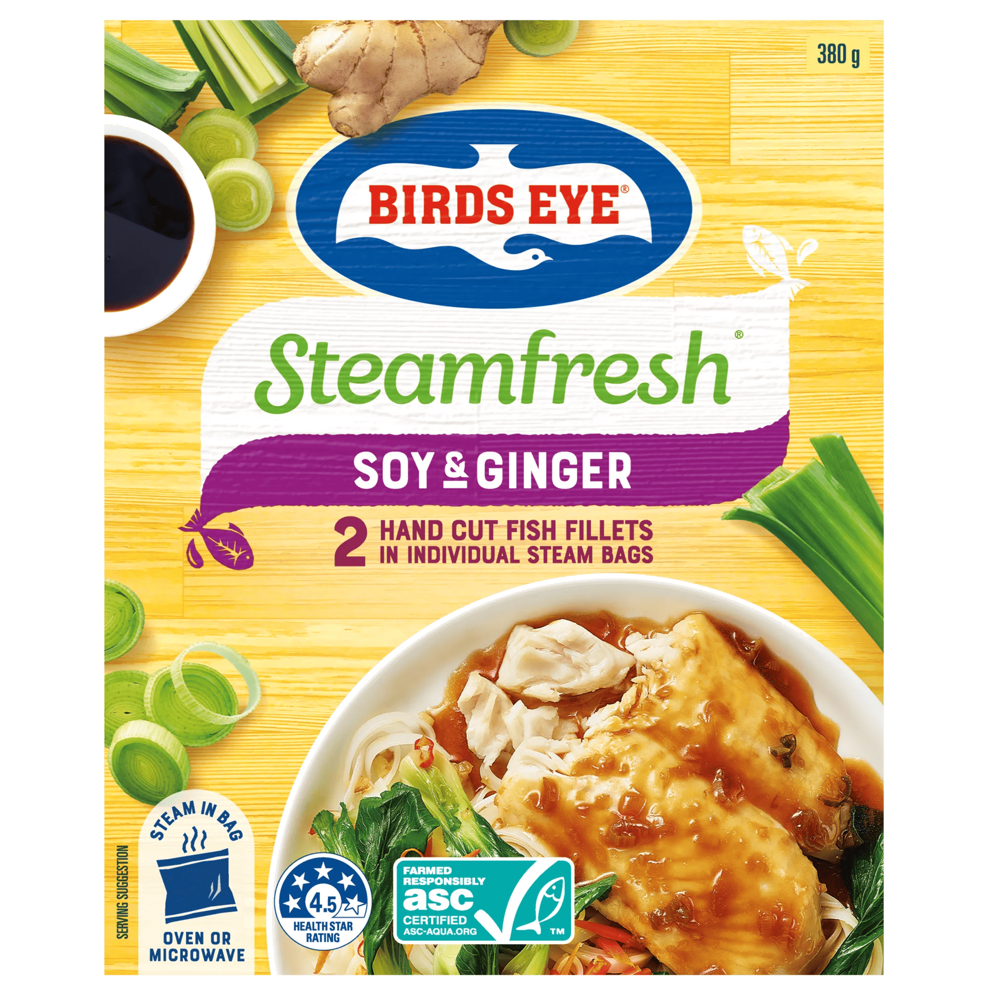 Birds Eye SteamFresh Soy and Ginger 380 Grams Boxed
