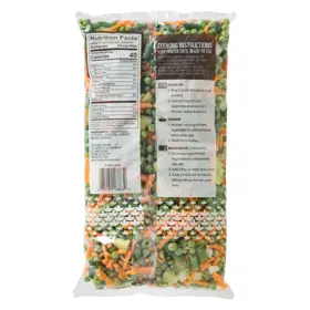 Simplot Simple Goodness™ Combinación de verduras escandinavas, Reverso del paquete