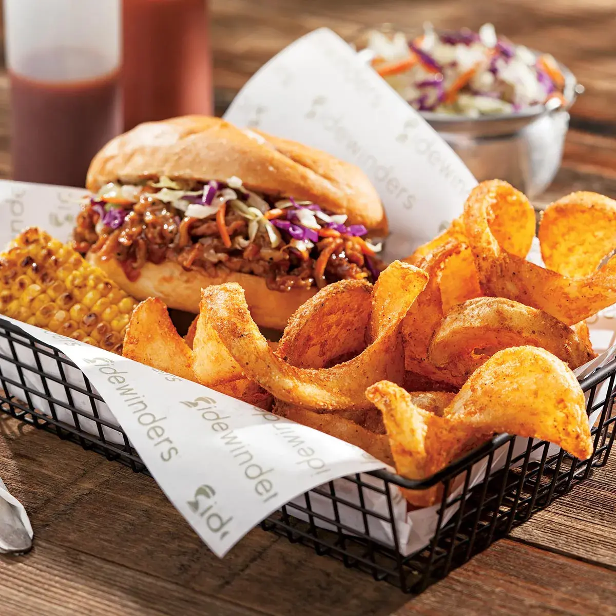 Simplot SIDEWINDERS™ Fries Original Cut Buffalo batter flavored SIDEWINDERS™ Fries, Skin On, Styled