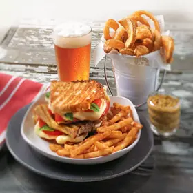 Simplot Bent Arm Ale® Fries Beer-battered Straight Cut Fries, Skin On, Styled