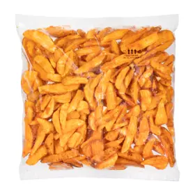 Simplot SeasonedCRISP® Delivery+® Savory Battered 10 Cut Crinkle Cut Wedges, Skin On, Back Innerpack