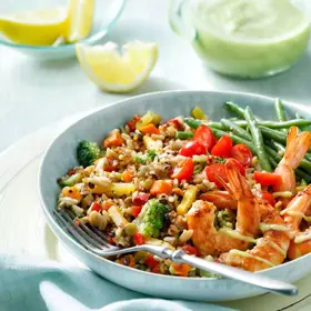 Simplot Good Grains™ Whole Grain Orzo, Red Quinoa & Vegetable Blend, Styled