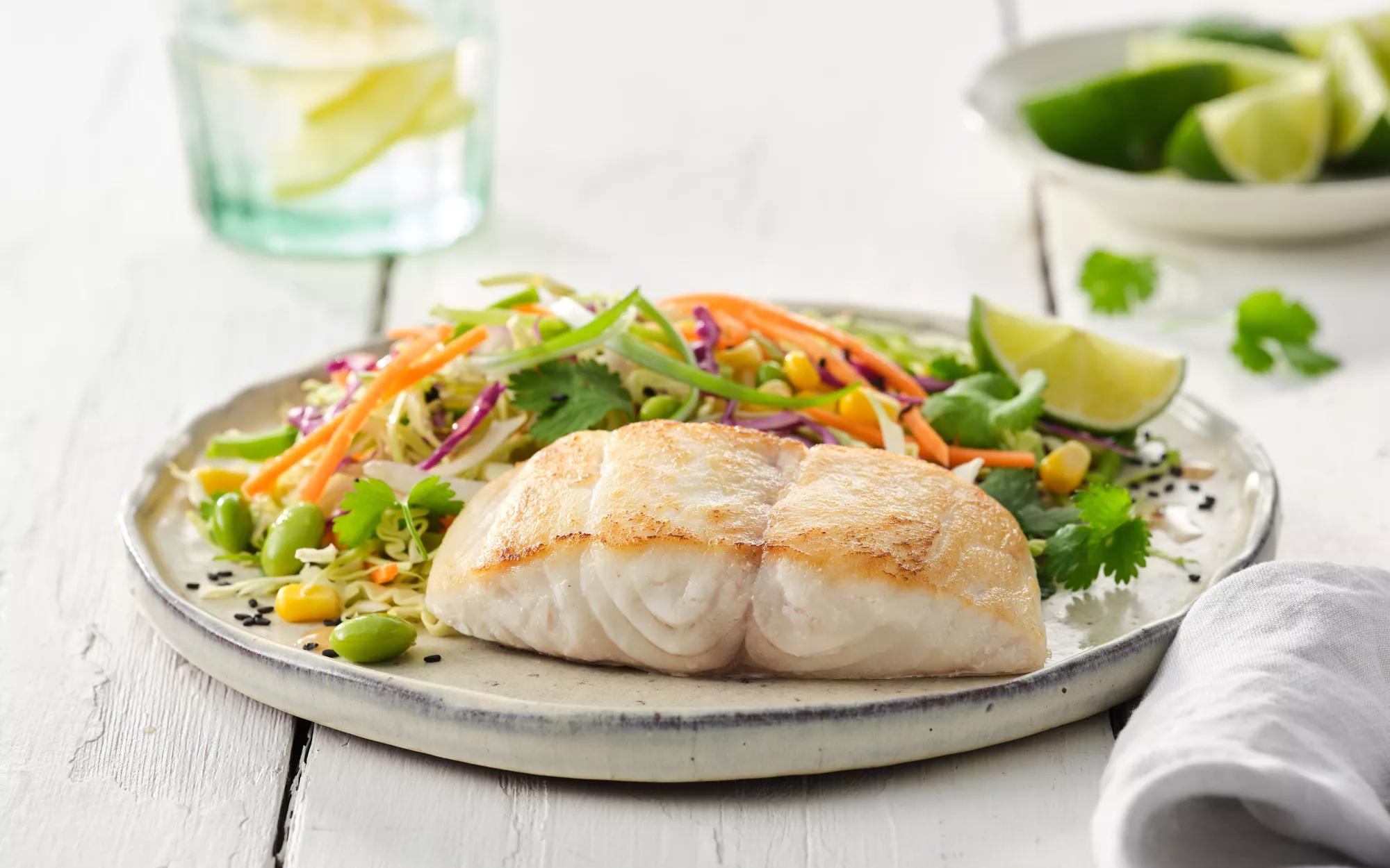 Snapper With Edamame & Corn Slaw
