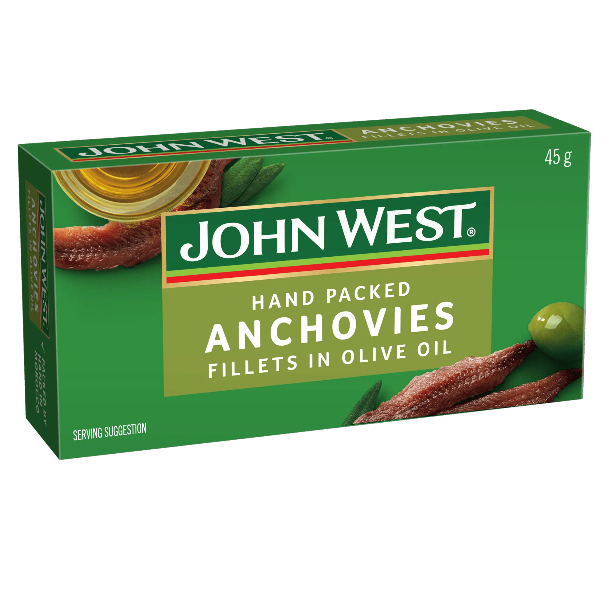 John West Anchovies Fillets in Olive Oil 45g, Box