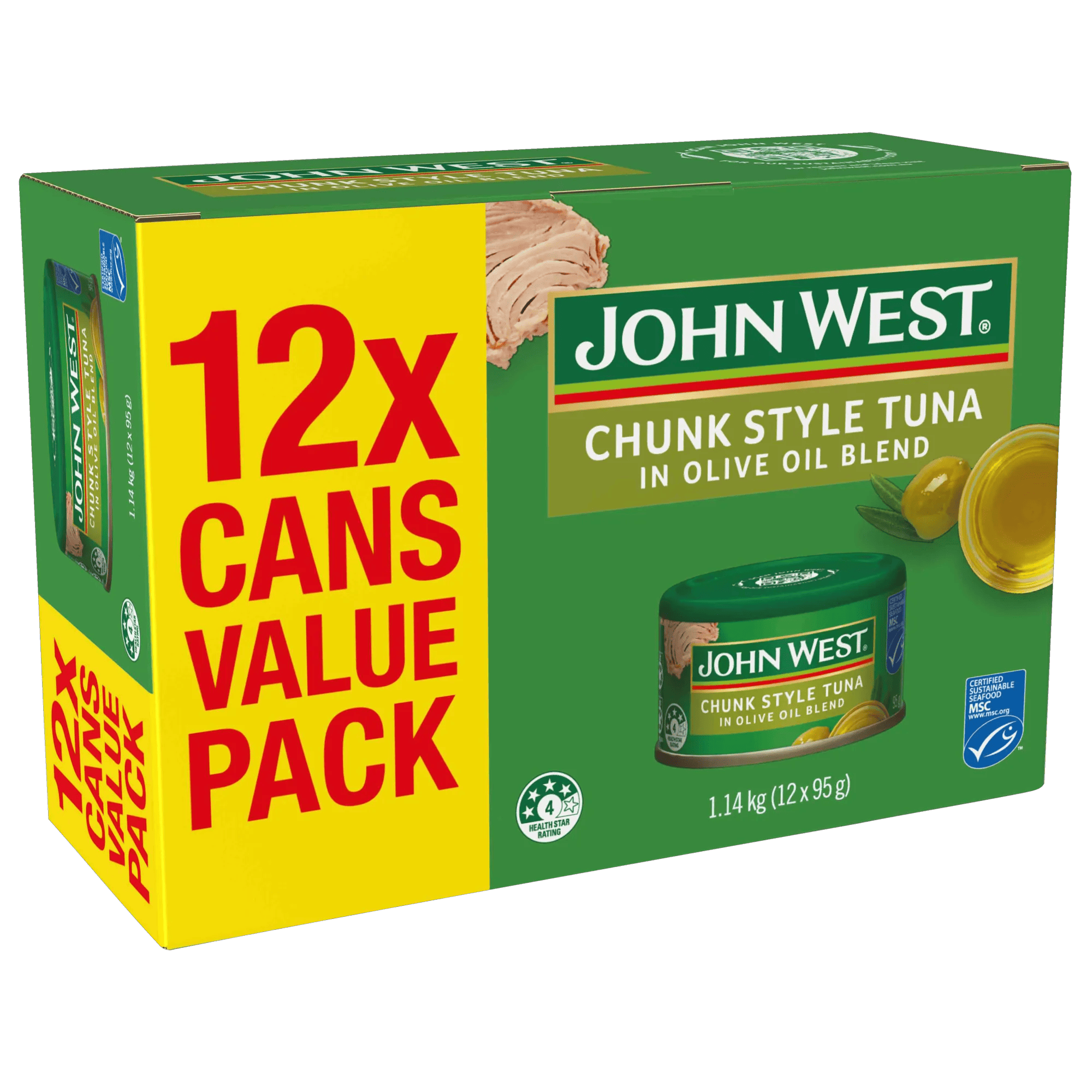 John West Tuna Olive Oil 12x95g, Can
