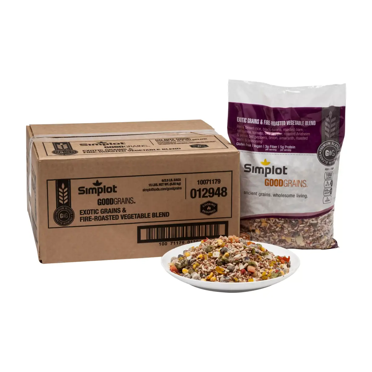 Simplot Good Grains™ Exotic Grains & Fire-Roasted Vegetable Blend, Styled