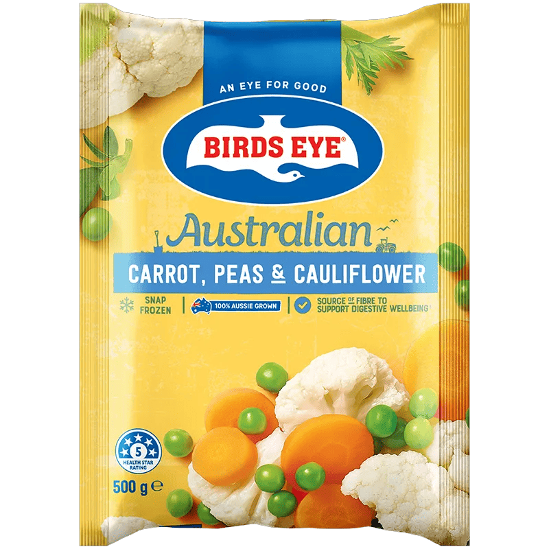 Birds Eye Frozen Carrot Peas and Cauliflower 500 Grams Bagged