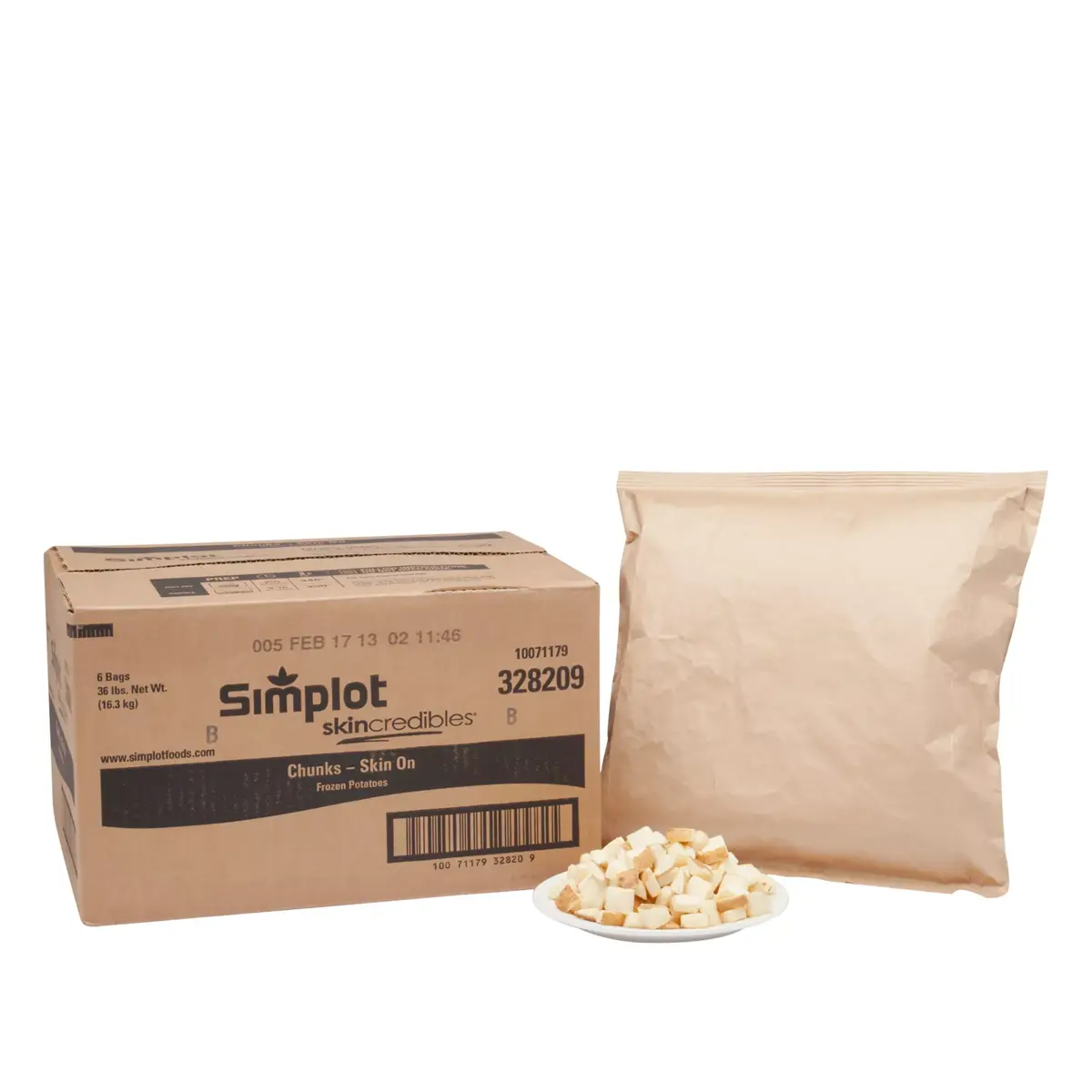Simplot Skincredibles® Potatoes Potato Chunks, Skin On, Styled