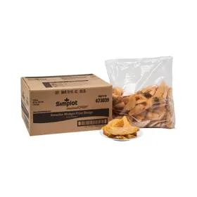 Simplot SeasonedCRISP® Fries Battered 8 Cut Crinkle Cut Wedges, Skin On, Styled
