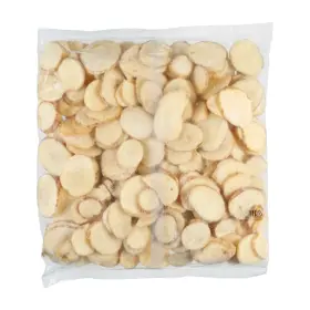 Simplot Megacrunch® Fries Rebanadas de papas con cobertura, con cáscara, Reverso del paquete