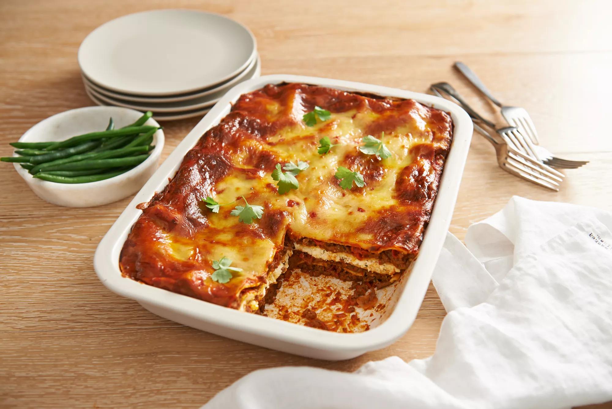 Creamy Mozzarella Ricotta & Beef Lasagne