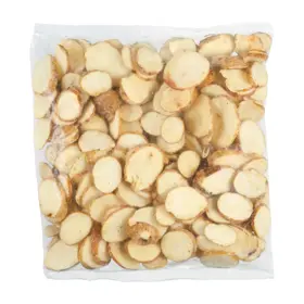 Simplot Skincredibles® Potatoes Rebanadas de papas corte redondeado, con cáscara, Frente del paquete