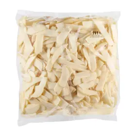 Simplot Conquest® Fries Tiras de papas crocantes con cobertura transparente, Reverso del paquete