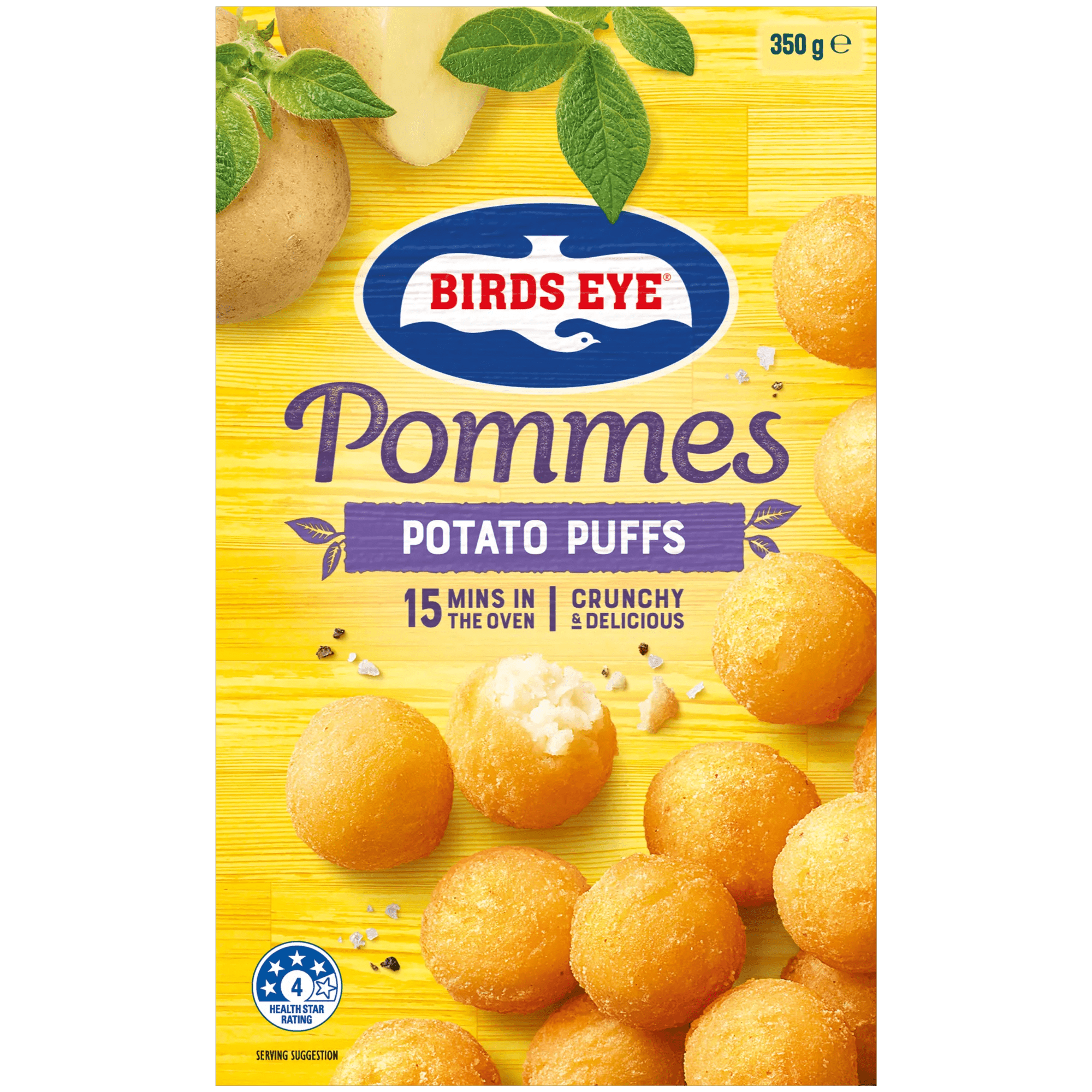 Birds Eye Pommes Crunchy Potato Puffs 350 Grams Boxed
