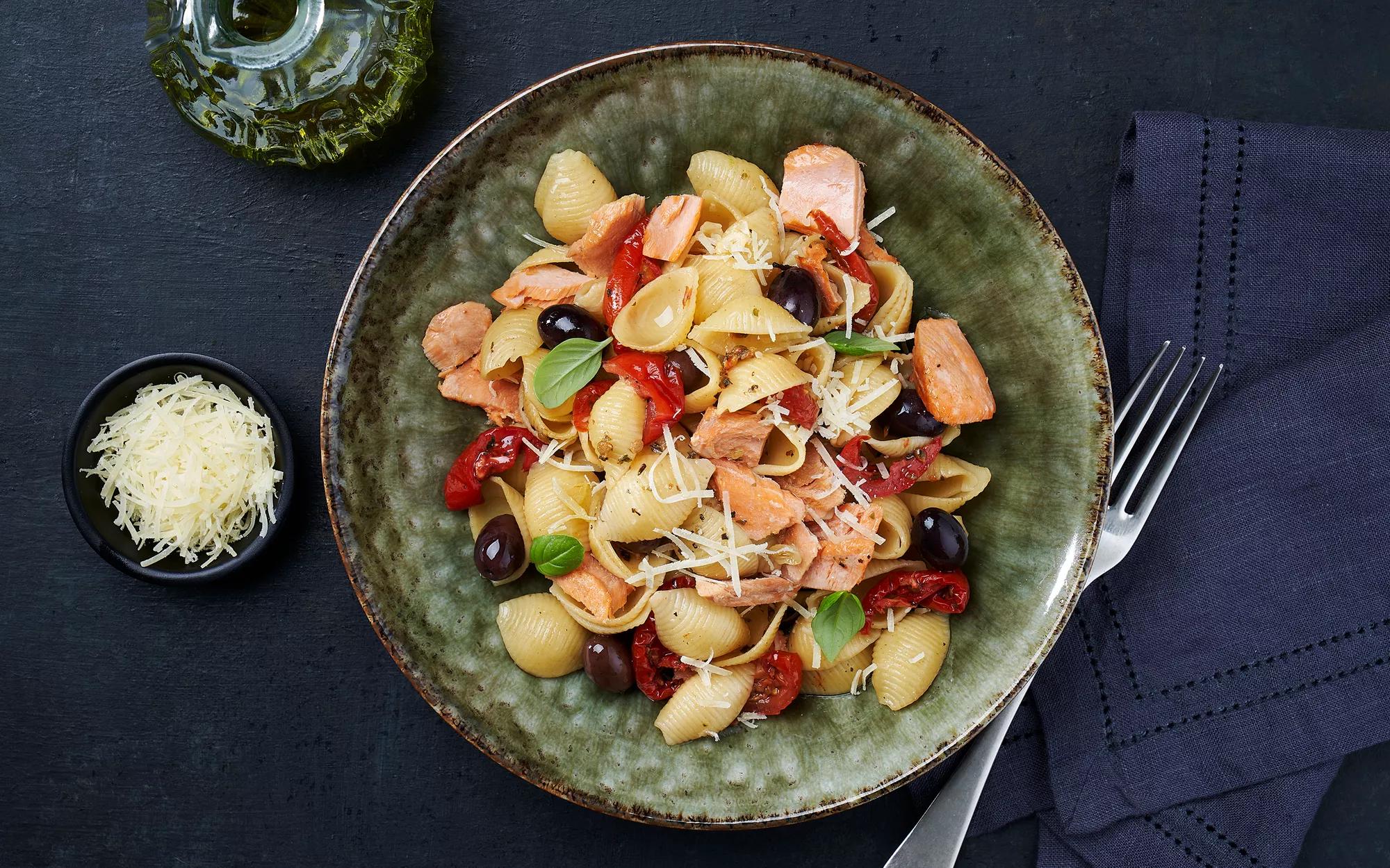 Salmon and Olive Pasta