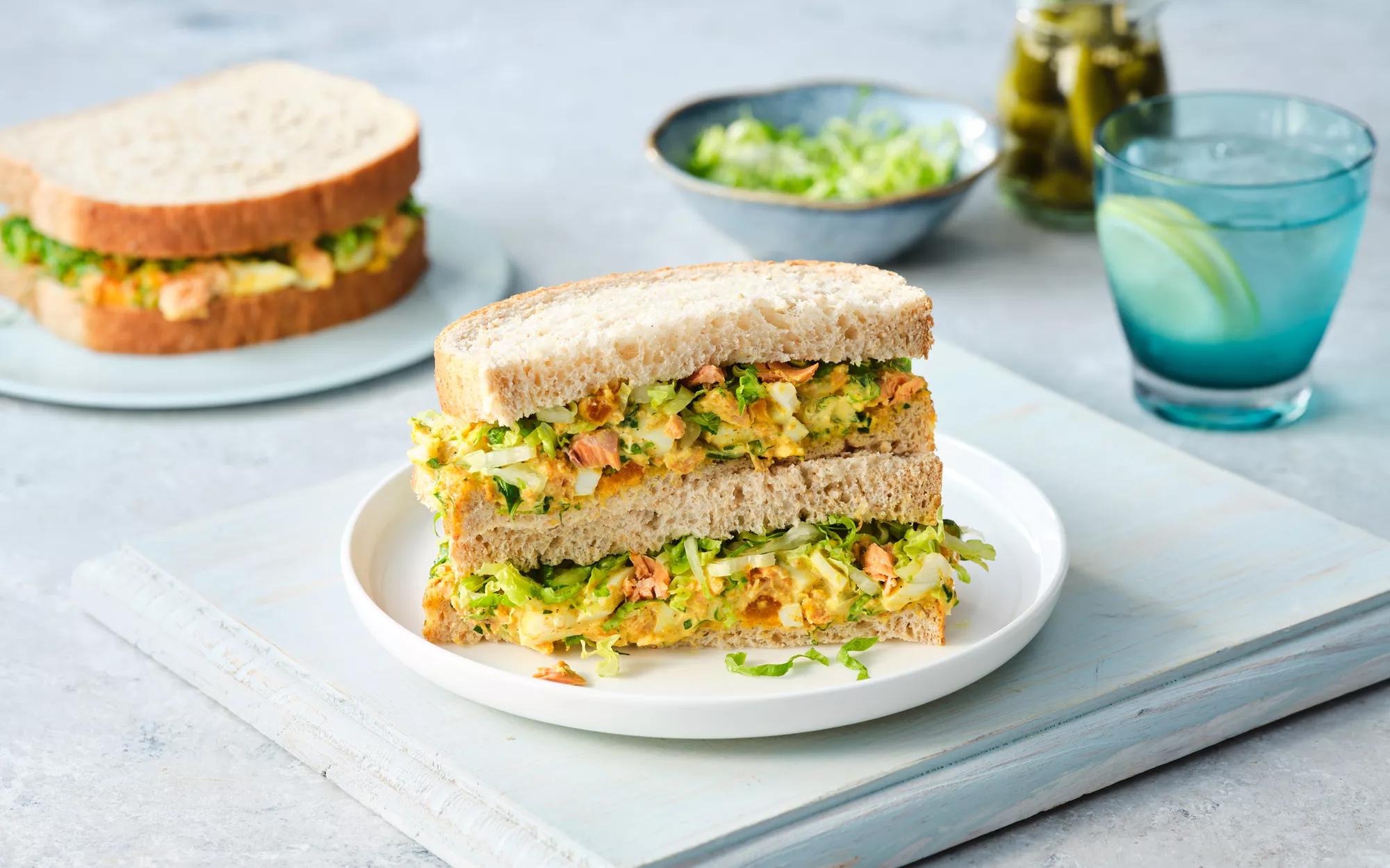 Curried Salmon & Egg Sandwiches