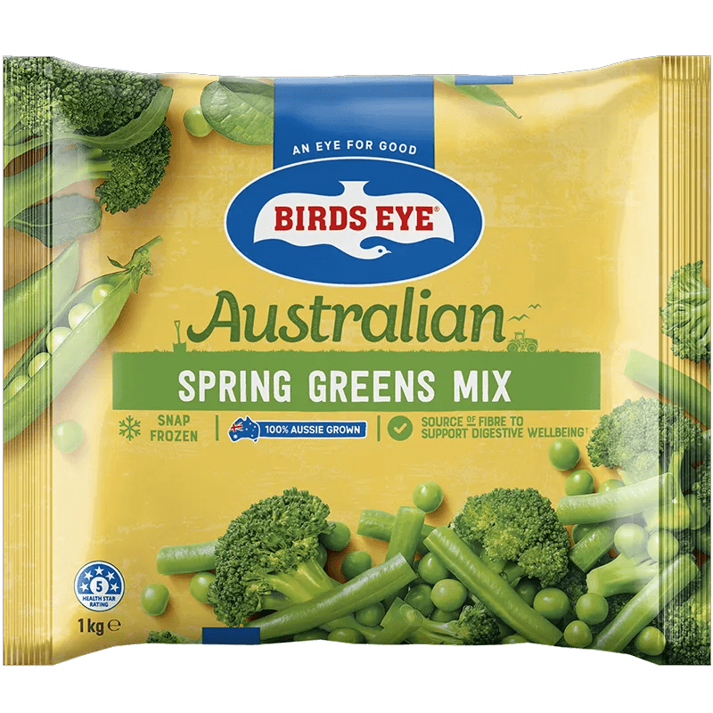 Birds Eye Snap Frozen Spring Green Vegetable Mix 1 Kilogram Bagged