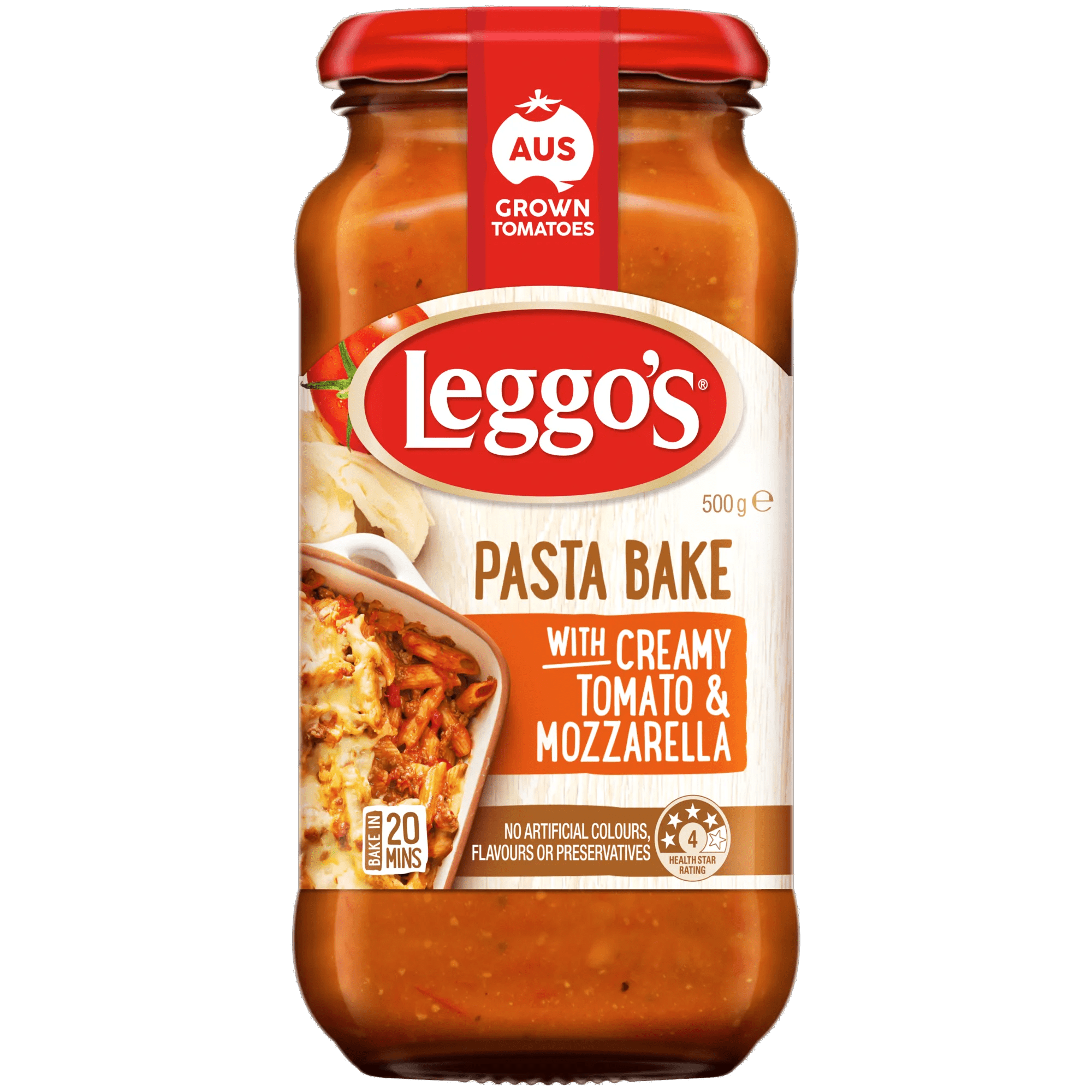 Leggos Pasta Bake Creamy Tomato and Mozzarella 500 grams jarred