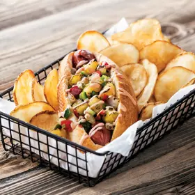 Simplot Select Recipe® Fries Chips de sal marina, con cáscara, En uso