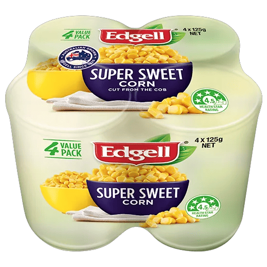 Edgell Super Sweet Corn 4x125g, Can