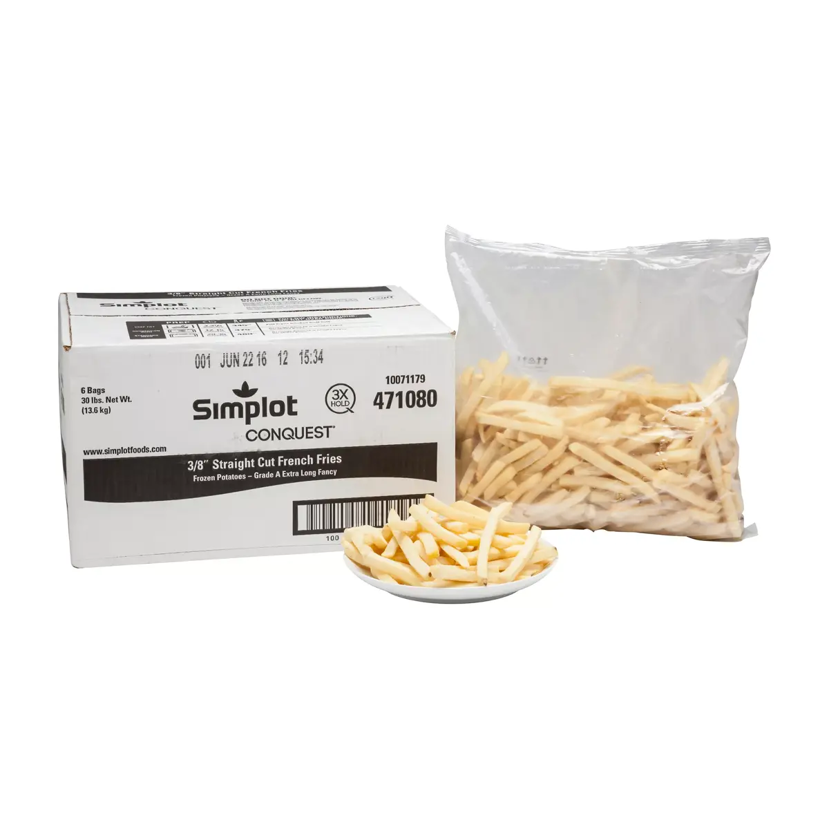 Simplot Conquest® Fries Clear Coated Straight Cut Fries, Styled
