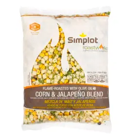 Simplot RoastWorks® Flame-Roasted Corn & Jalapeno Blend, Front Innerpack