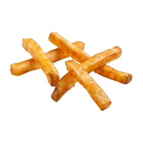 Simplot SeasonedCRISP® Delivery+® Deliciosas papas a la francesa corte recto con sabrosa cobertura, con cáscara, Listo