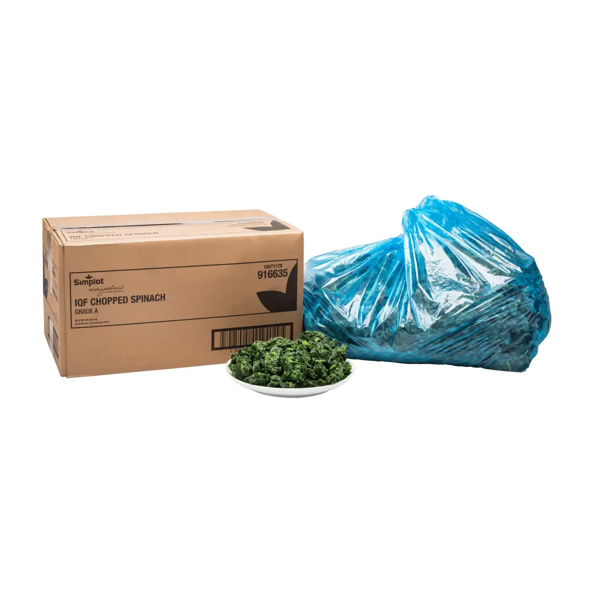 Simplot Simple Goodness™ Chopped Spinach, IQF, Styled